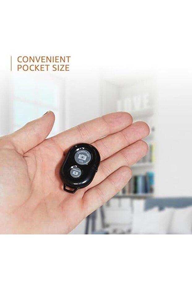 جهاز تحكم عن بعد أساسي للكاميرا بتقنية البلوتوث، متوافق مع نظامي iOS وAndroid، تحكم لاسلكي لالتقاط صور السيلفي - 5