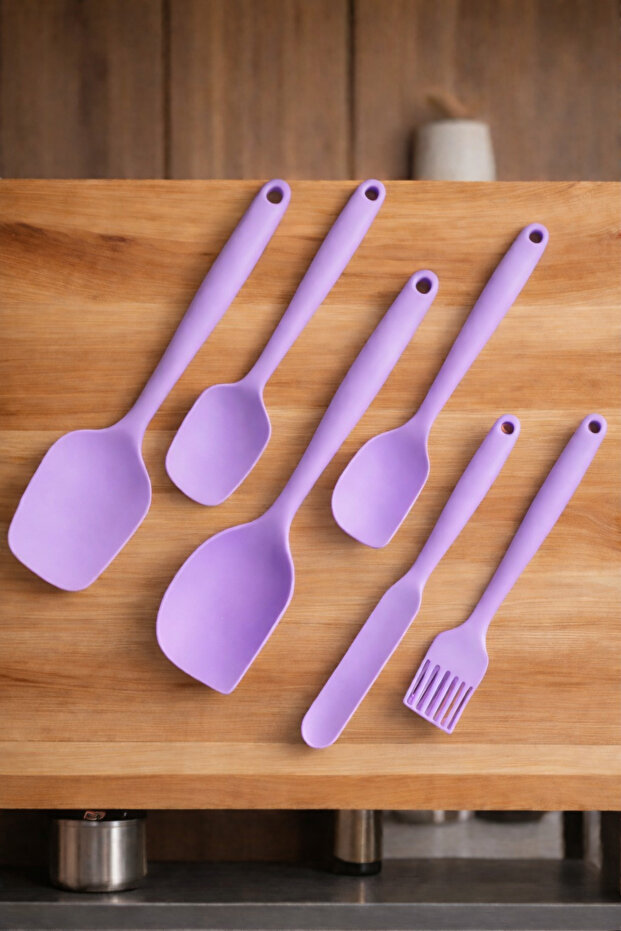Set of 6 Fireproof Non-Stick Silicone Spatulas