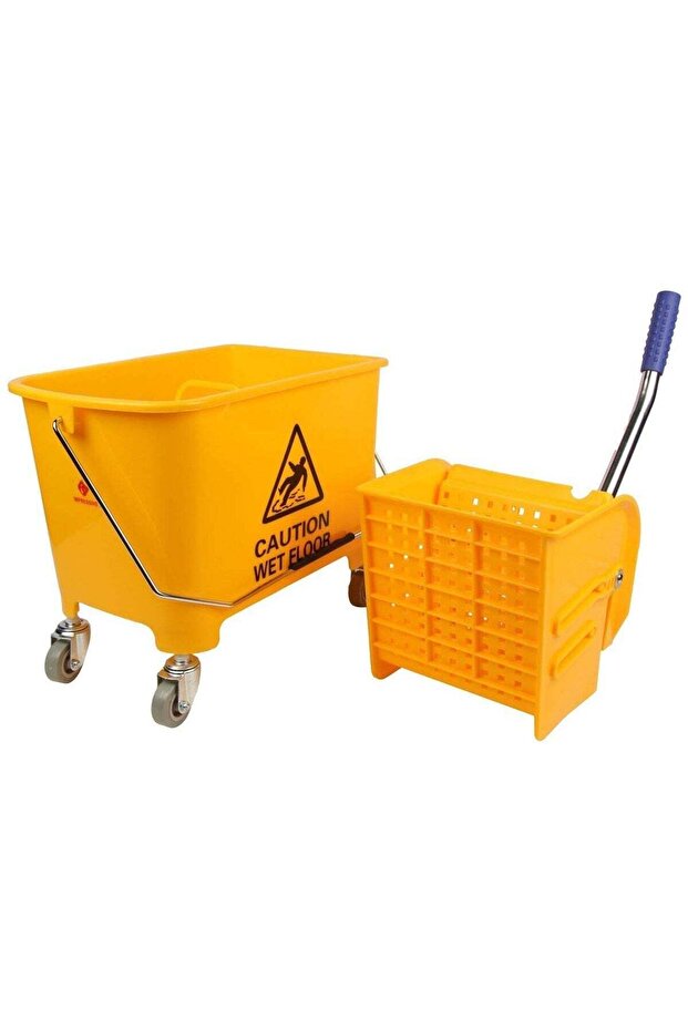 Side Press Wringer Combo Commercial Floor Cleaning Rectangular Mop Bucket on Wheels