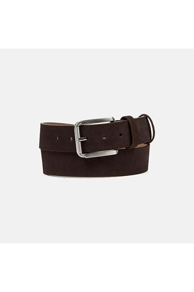 Men's Bitter Brown Suede Leather Sports Belt