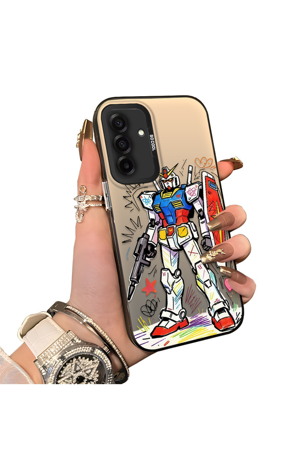 Samsung Galaxy A26 Compatible Hard Acrylic Back Silicone Edge Lens Protection Mechanical Robot Pattern Case
