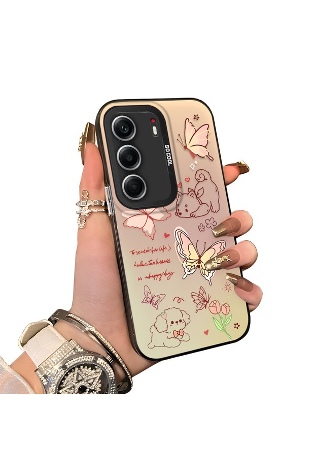 Tecno Camon 40 Pro 5g Compatible Hard Acrylic Back Silicone Edge Lens Protection Stylish Print Case