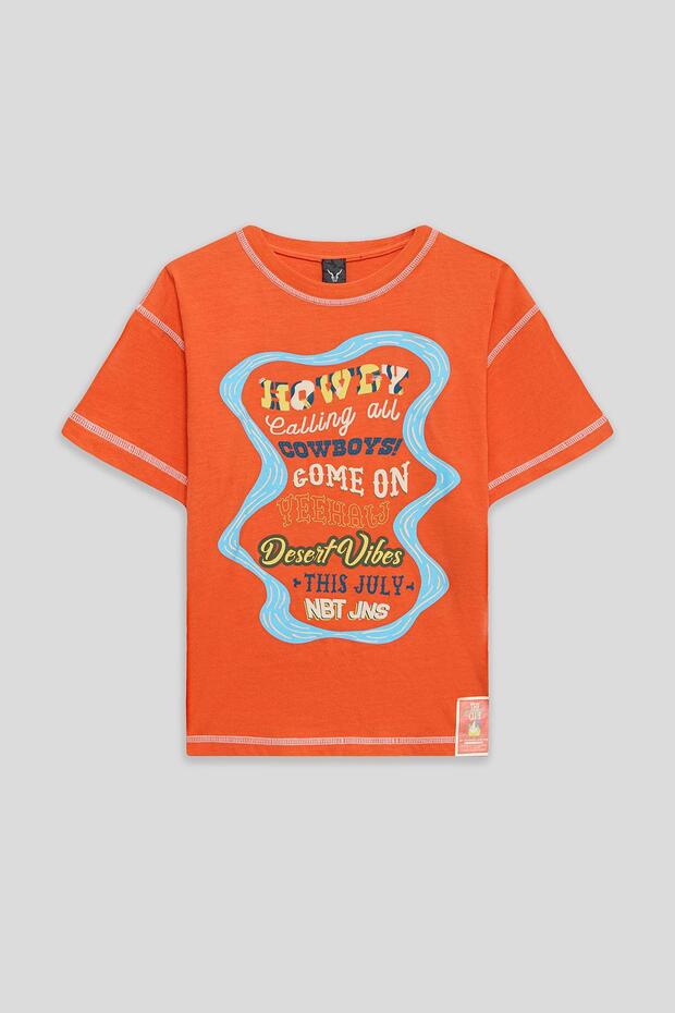 تيشيرت برتقالي للأولاد من متجر بي جي