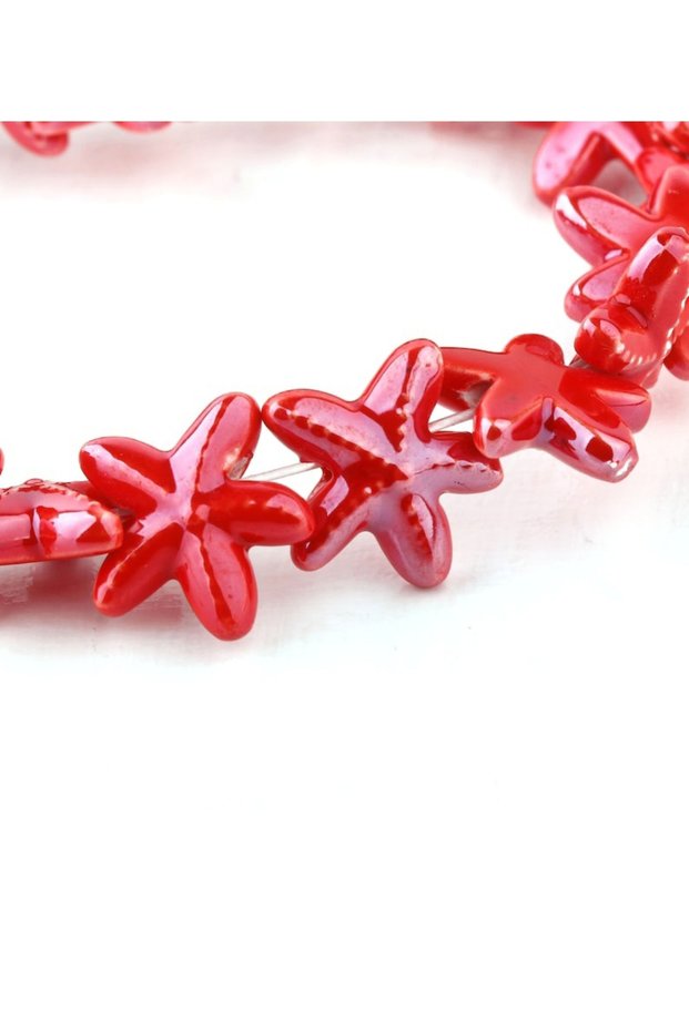 Ceramic Porcelain Sea Star 18 mm 1. Quality Workmanship 10 Pieces Price Is for Red Color