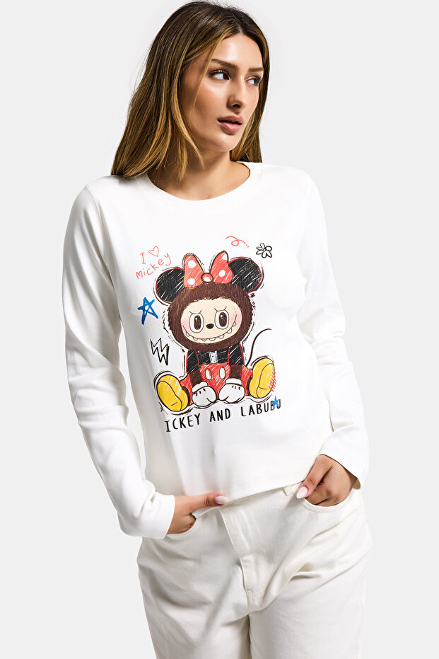 Hanorac de damă Off-White w5 Print cu model - 6