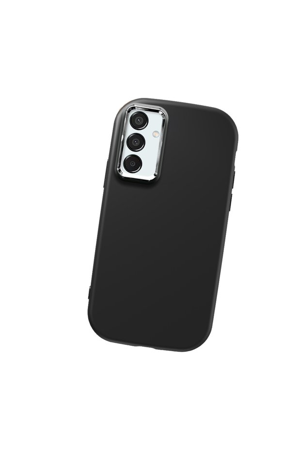 Samsung Galaxy M15 Compatible Camera Protected Black Soft Silicone Phone Case Patterned