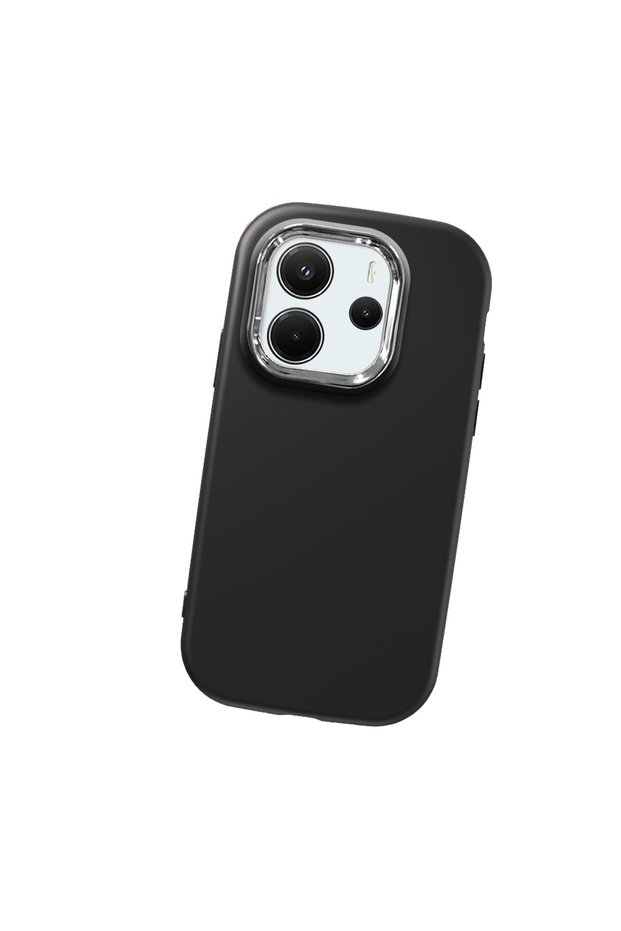 Redmi Note 14 4g Compatible Camera Protected Black Soft Silicone Phone Case Patterned