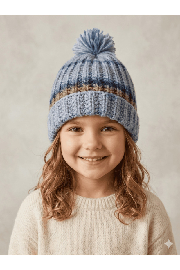 🧣 Hand Knitted Acrylic Children's Beanie - 5-8 Years Old 🧣