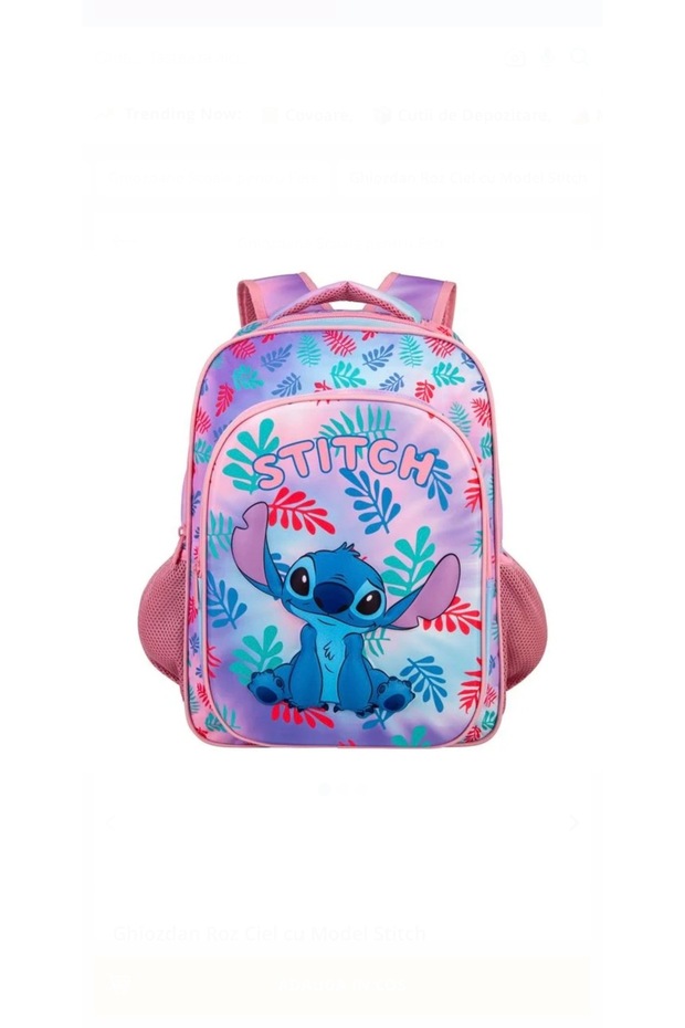 Ciel Pink Backpack with Stitch Pattern - 1