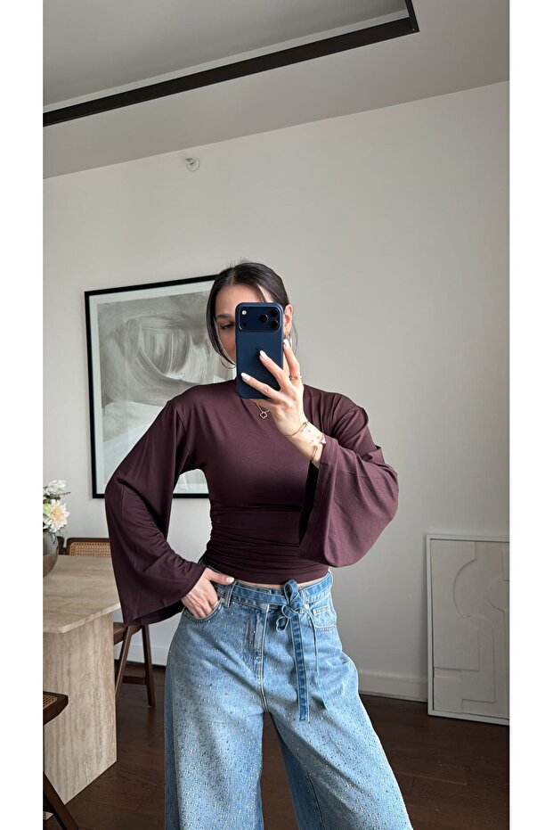 BEL DETAYLI BASİC BLUZ - 1