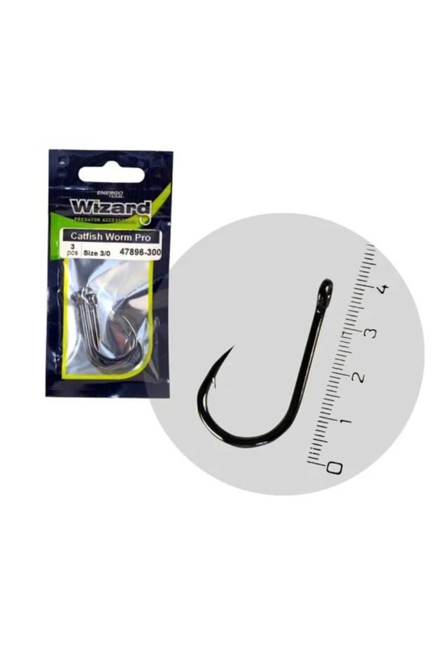 Hooks Catfish Worm Pro Brazed 3/0 3pcs - 1