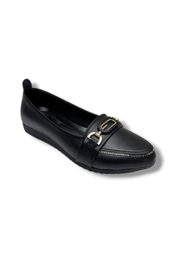 C-Shoes 3077-26 Skin Stone Ellipse Buckle Anatomical Women Ballet Flats