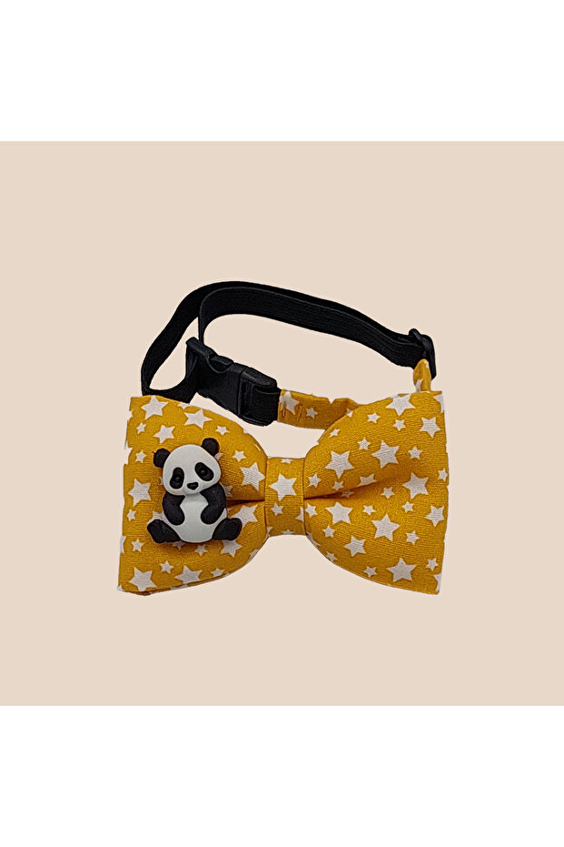 Panda Pinli Yellow Color Star Patterned Children's Bow Tie