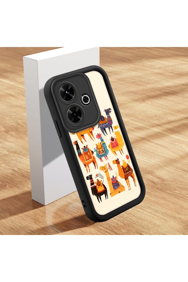Poco M6 4g Compatible Stylish Camel and Desert Patterned Silicone Phone Case