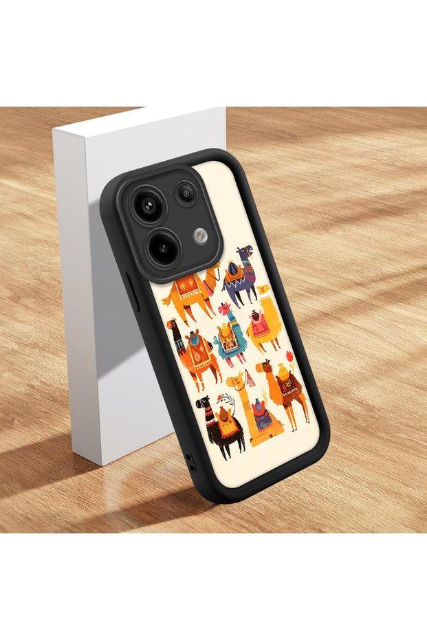 حافظة هاتف من السيليكون متوافقة مع هاتف Redmi Note 13 Pro 5G، مصنوعة من السيليكون الأنيق على شكل الجمل والصحراء منقوش