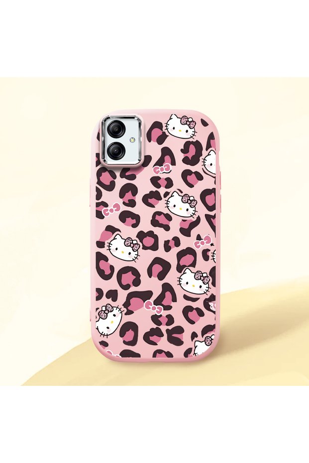 Samsung Galaxy A03 Compatible Shock-Absorbing Camera Protected Pink Silicone Case Kitty