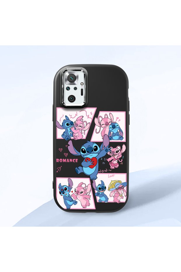 Redmi Note 10 Pro Compatible Shock-Absorbing Camera Protected Black Silicone Case Stitch Patterned