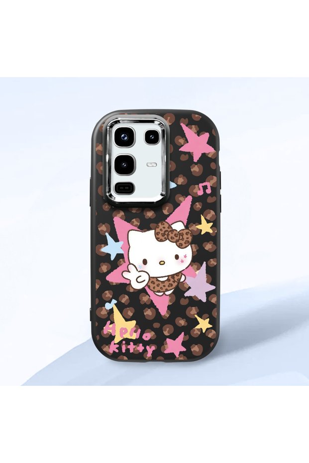Infinix Note 50/Note 50 Pro Compatible Shock-Absorbing Camera Protected Black Silicone Case Kitty