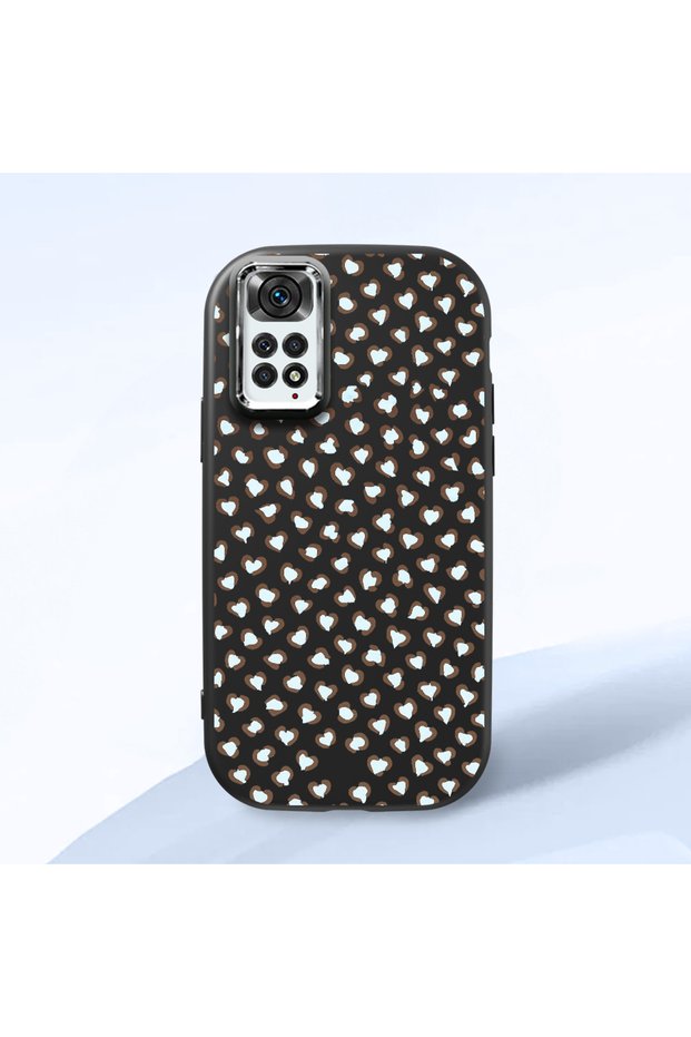 Redmi Note 11/Note 11S Compatible Black Silicone Case with Shock-Absorbing Camera Protection Leopard Printed I