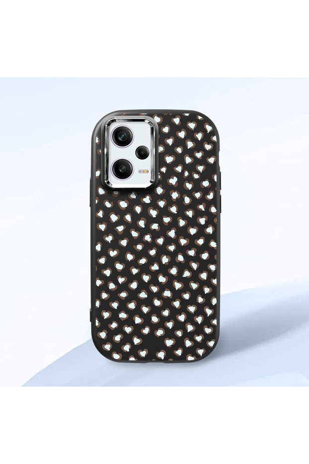 Redmi Note 12 Pro Speed Compatible Shock-Absorbing Camera Protected Black Silicone Case Leopard Printed I