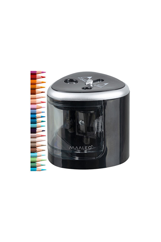 Double electric sharpener, replaceable blades, non-slip feet, batteries, ABS and steel - 1