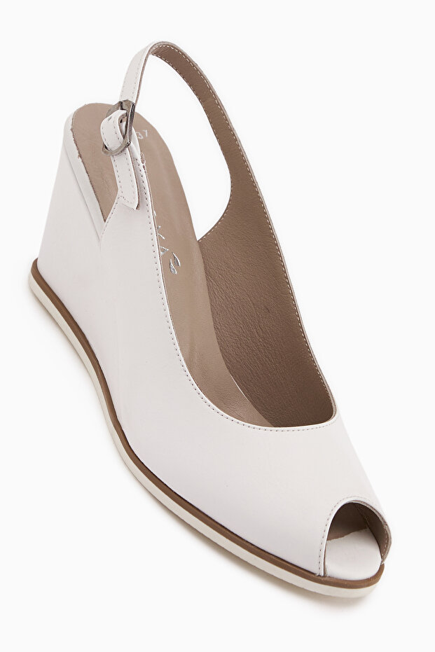 Marly Genuine Leather White Wedge Heel Pack Women's Sandals