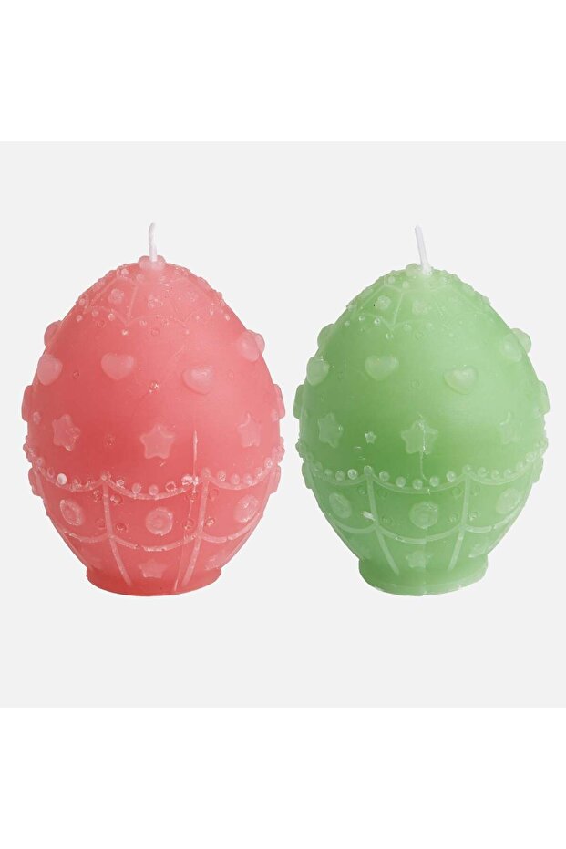 Easter Candle Colored Egg Ø7x8cm - 3