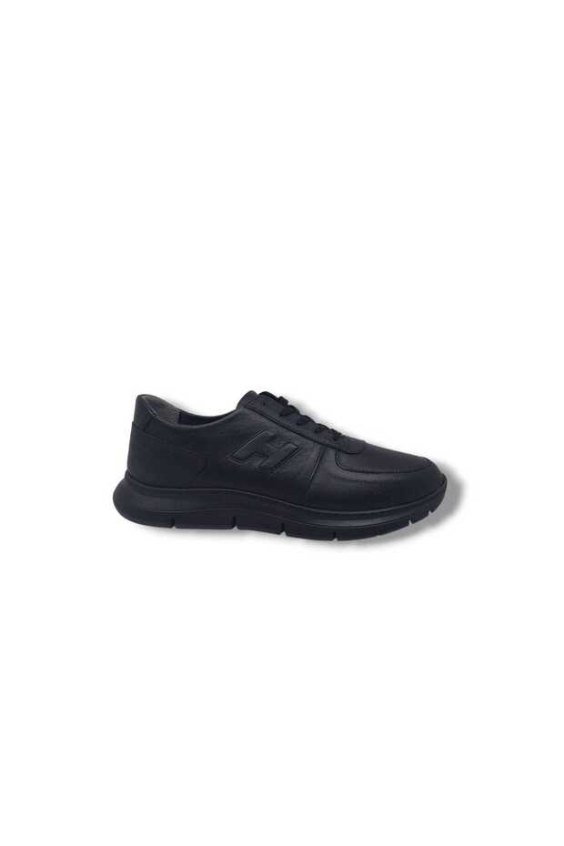 Banner 325 Men's Black Lace-Up Genuine Leather Casual Shoes