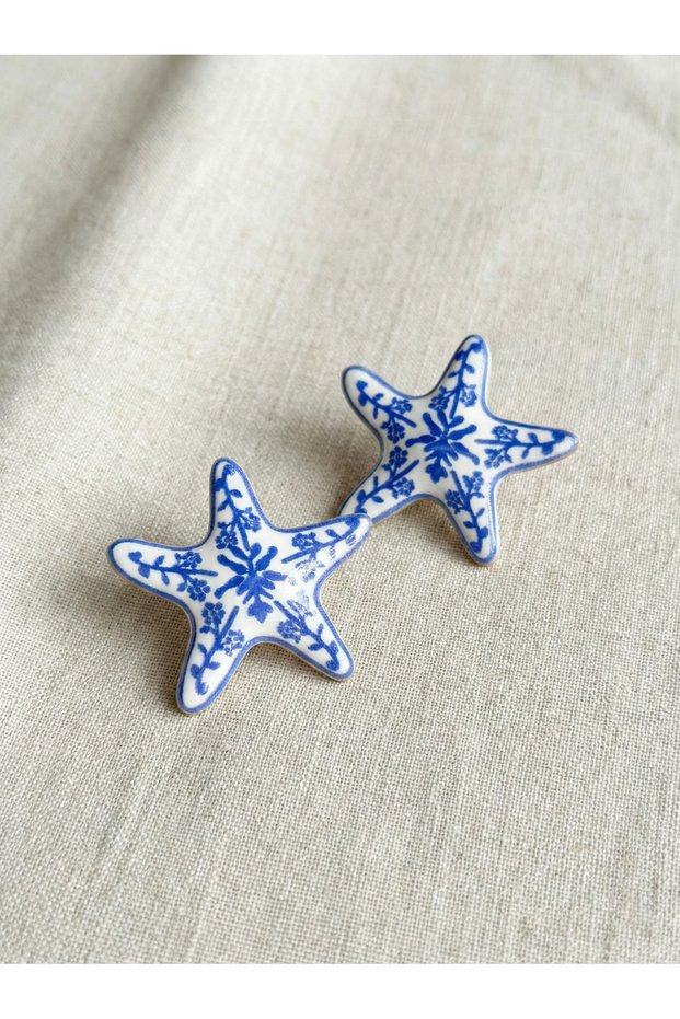 Traditional Patterned Star Formed Women's Earrings