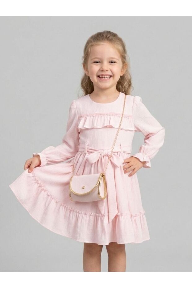 Knitted Striped Wrinkled Dress