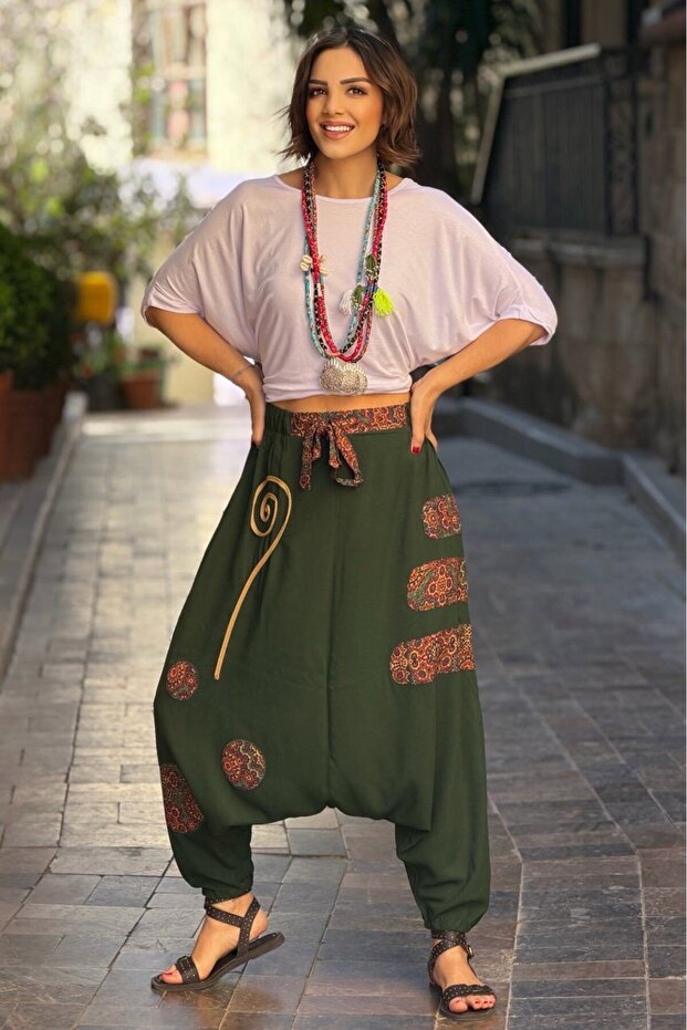 Khaki African Patterned Shalwar