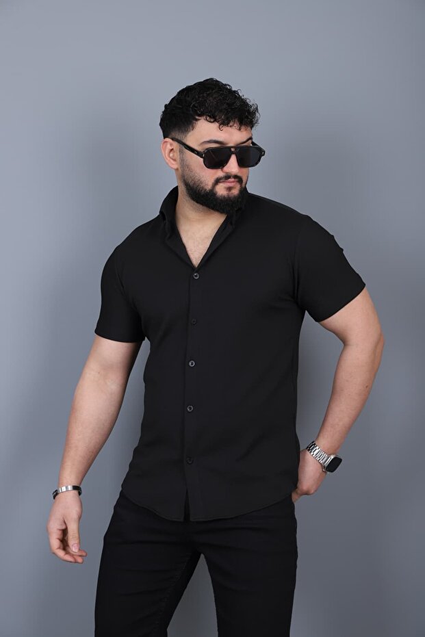 Men's Crepe Fabric Short Sleeve Shirt
