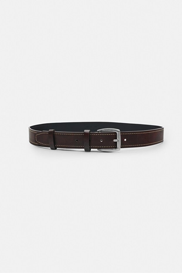 Dikişli suni deri kemer - 5