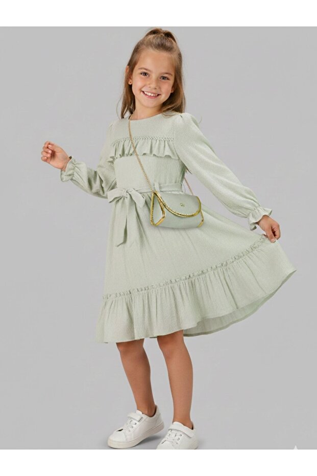 Knitted Striped Wrinkled Dress