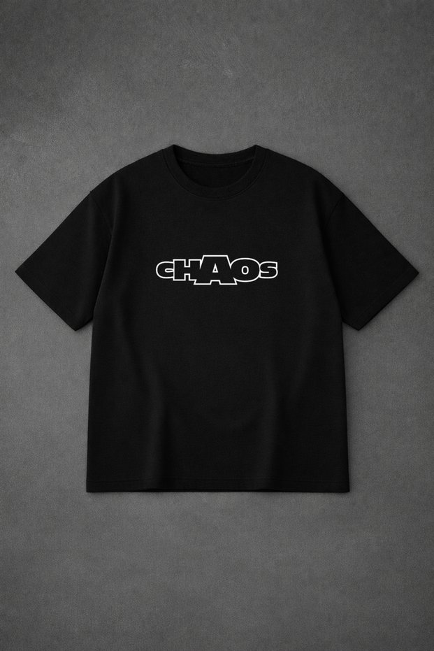 Oversized T-Shirt,- Chaoss Printed 100% Cotton T-Shirt Comfortable Fit