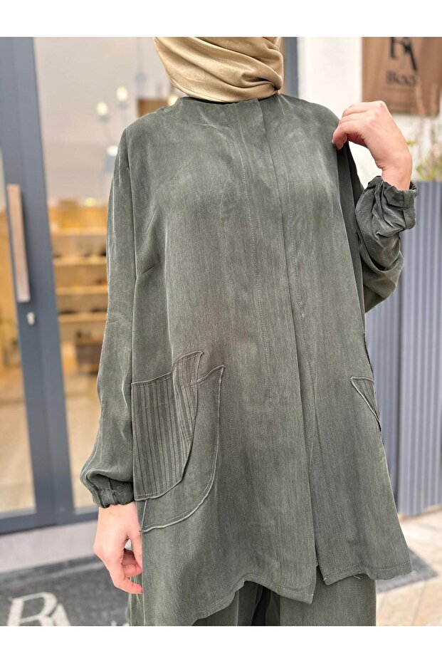 39208 Patterned Women's Suit Green - 3