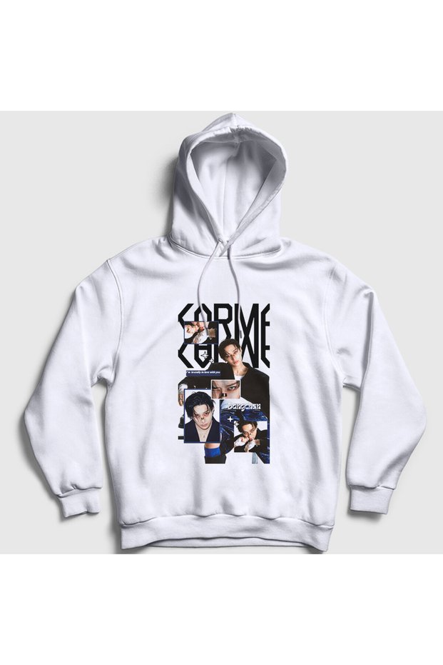 Unisex White Karma Bang Chan Bangchan Stray Kids Hooded Sweatshirt 607107Tt