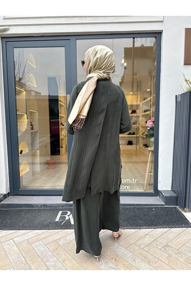 39208 Patterned Women's Suit Green - 5