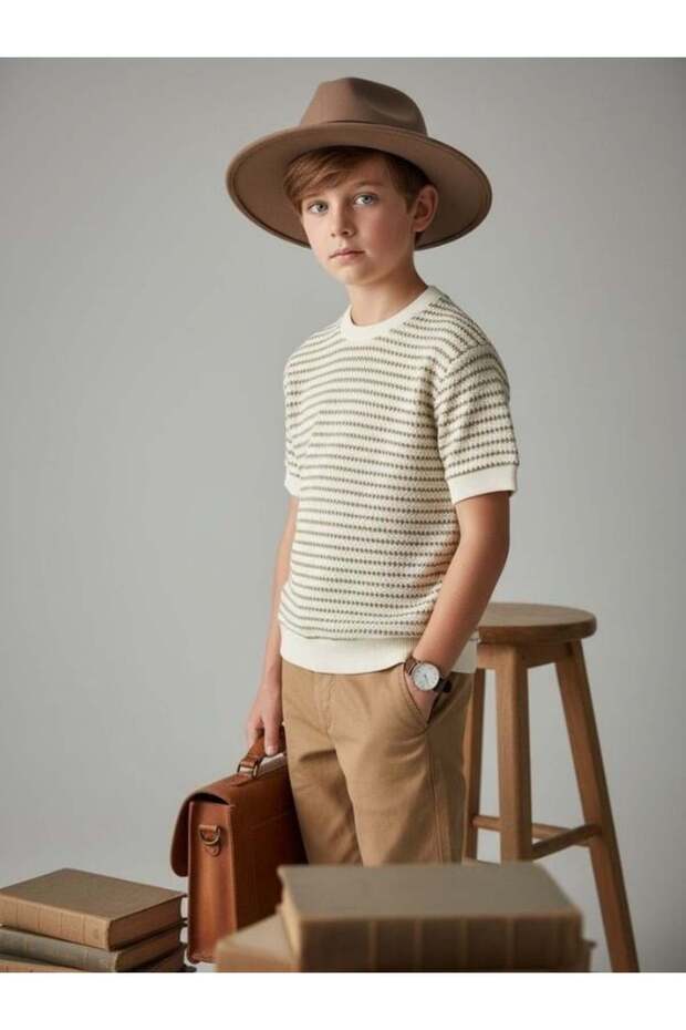 Boy's Striped Knitwear T-Shirt