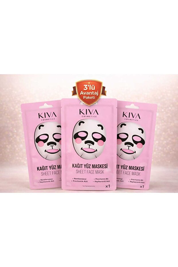 Panda 3-Piece Paper Face Mask Set Moisturizing Sheet Face Mask Skin Care Mask