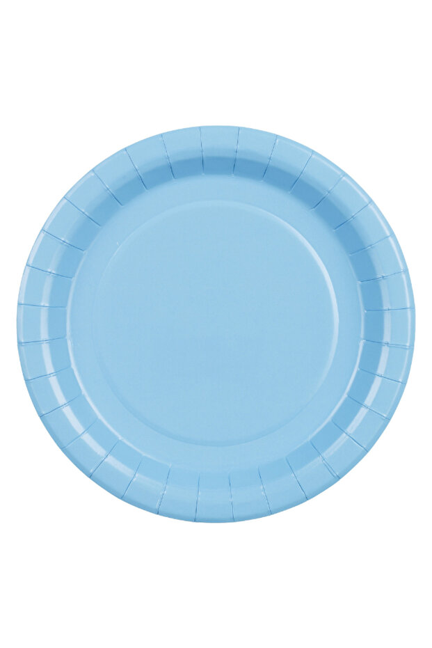 Light Blue Round Paper Plates 18cm – Pack of 6 Disposable Party Plates