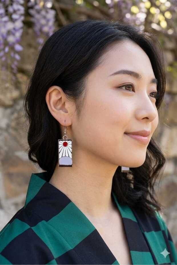 Anime Demon Slayer: Kimetsu No Yaiba Tanjiro Earring