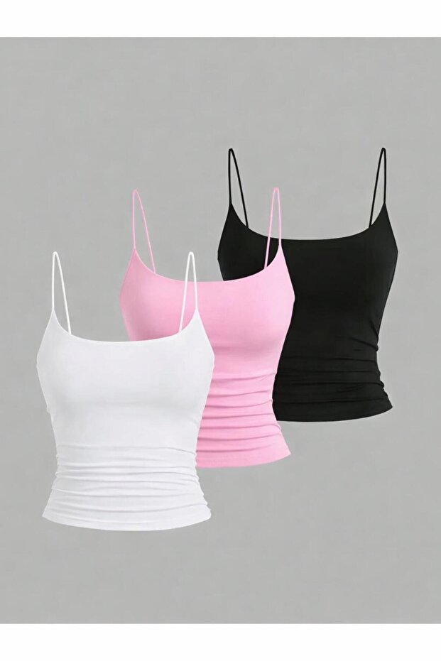 Women's Rope Strap 3-Piece L Stretch Fabric Blouse