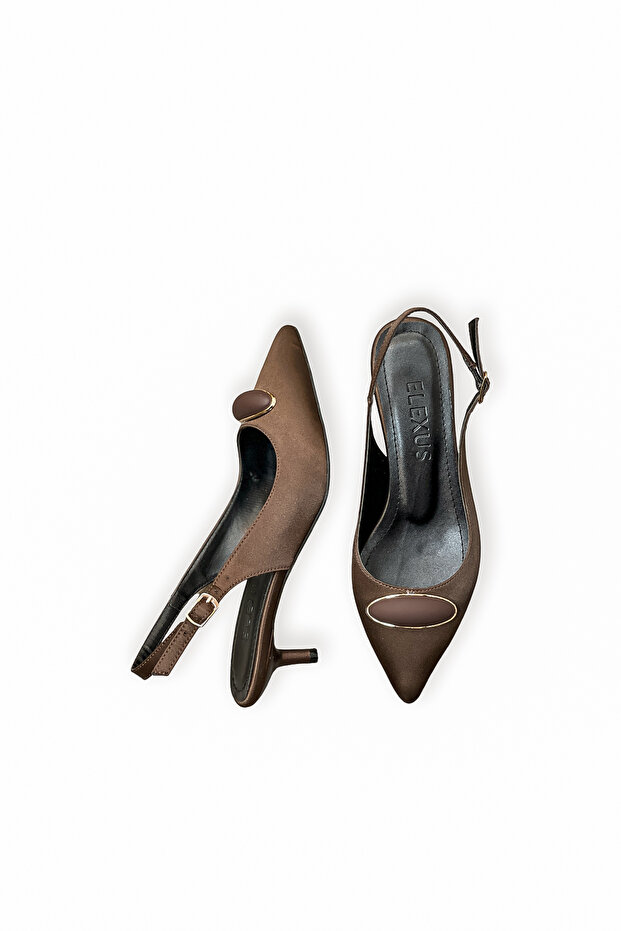 Women's Satin Mid Heel Stiletto Buckled