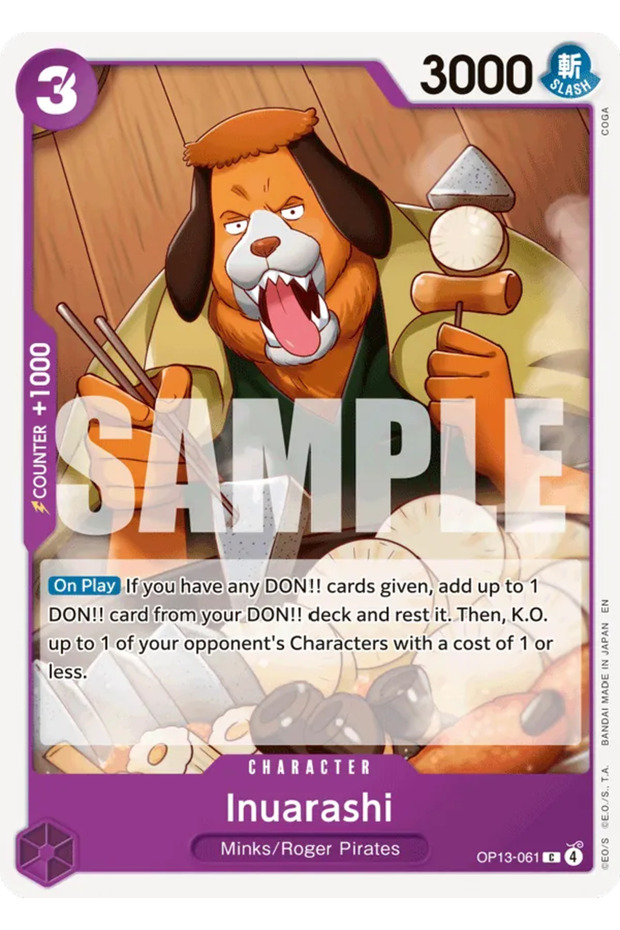 One Piece Inuarashi Op13-061 Licensed Game Card (En)