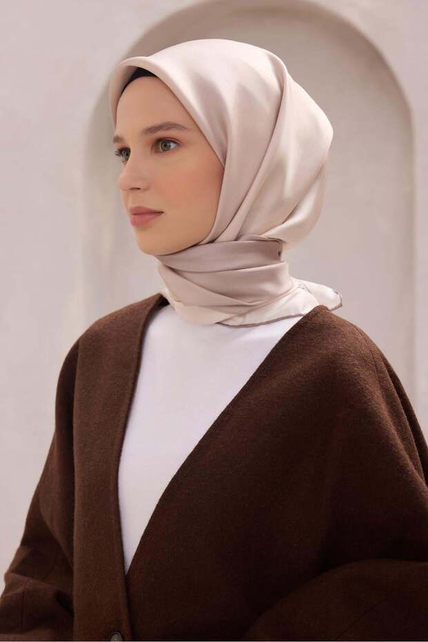 وشاح حريري بنقشة ديجريد 4224D (تويل) حجري - 06