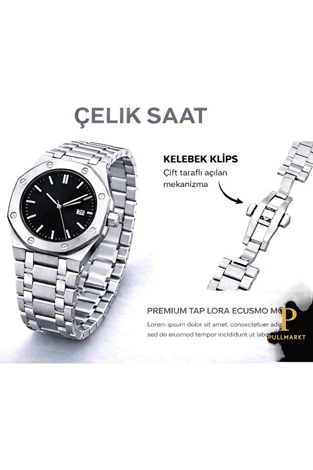Takvimli - Çelik Kol Saati - 1