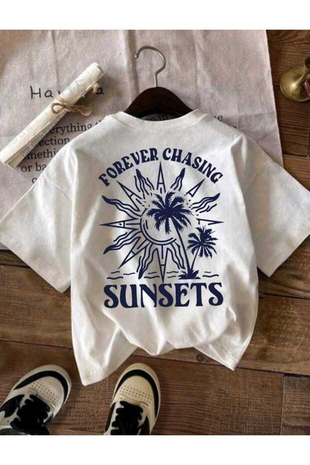 Sun Model New Season Printed Fabric Oversized Tshirt
