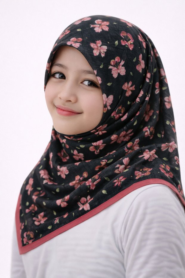 Young girl child woman Cotton piece scarf headscarf foulard daily taraweeh prayer quran course gift
