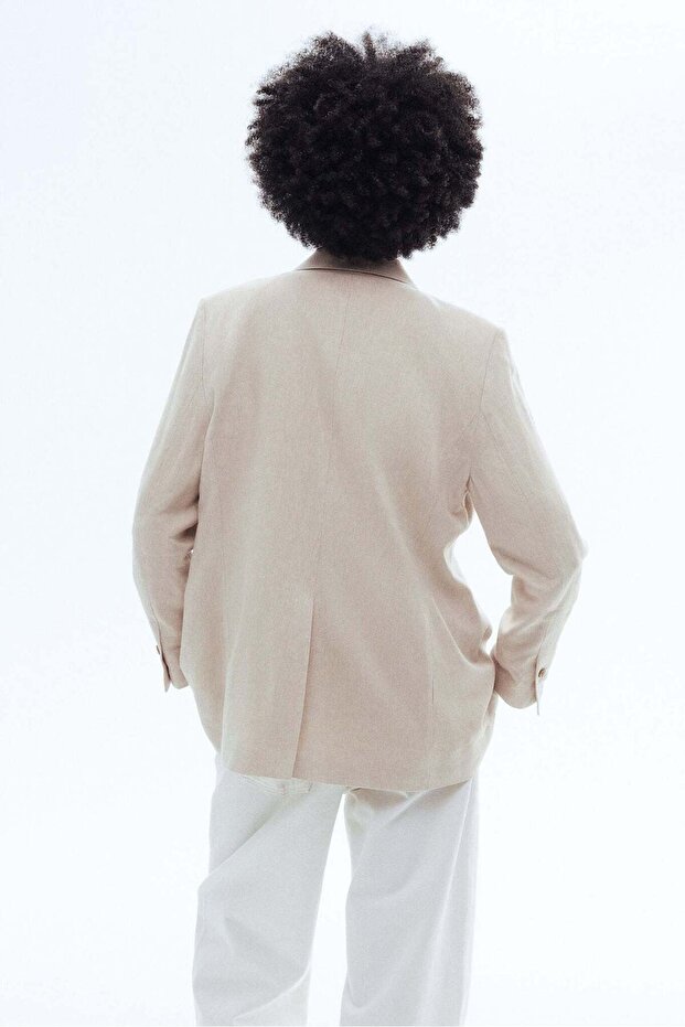 Linen-blend blazer - 4
